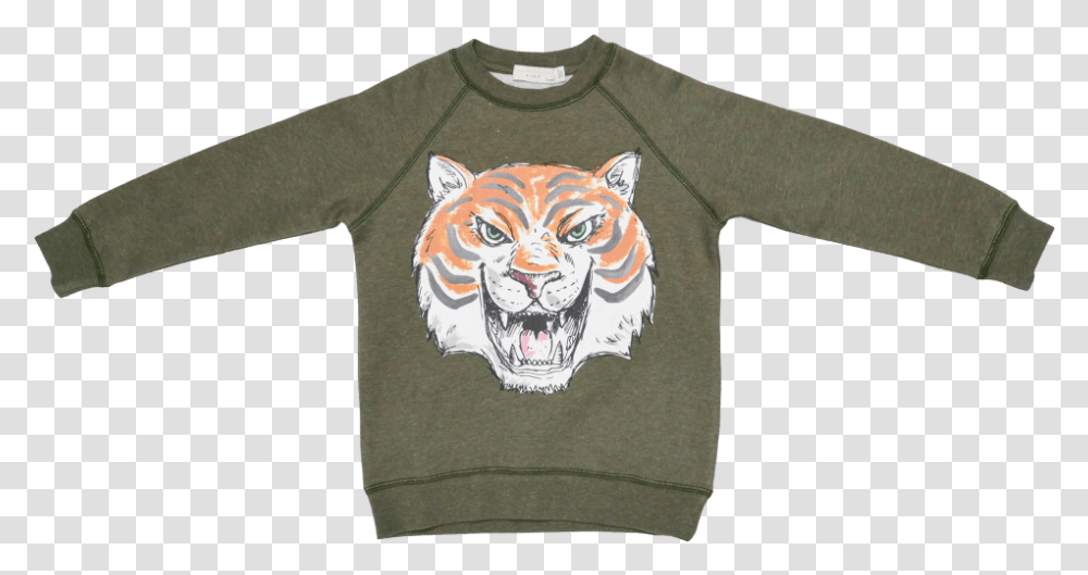 Stella Mccartney Kids Billy Sweater Tiger Face Long Sleeved T Shirt, Apparel, Cat, Pet Transparent Png