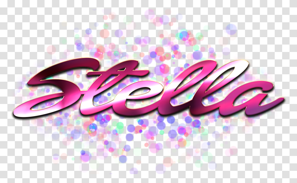 Stella Name Logo Bokeh Graphic Design, Confetti, Paper Transparent Png