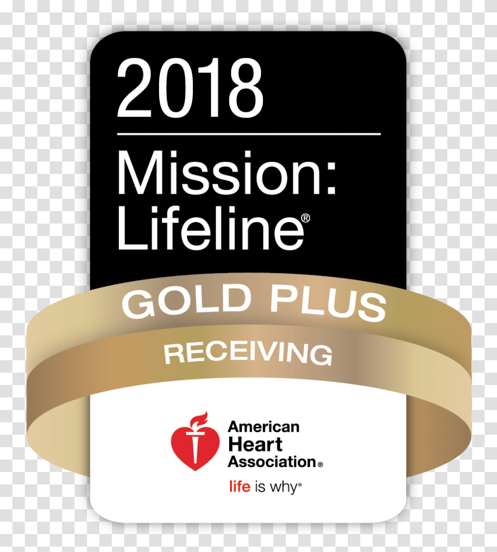 Stemi Mission Lifeline 2018 Gold Plus Logo 2018 Mission Lifeline Gold Receiving Plus, Label, Paper, Business Card Transparent Png