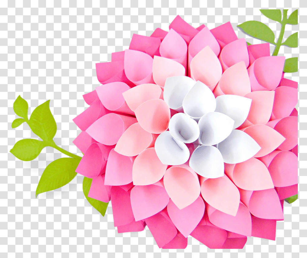 Step By Step Easy Step By Step Diy Paper Flowers, Dahlia, Plant, Petal Transparent Png