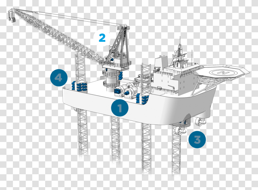 Step Crane Deck Offshore Platform, Construction Crane, Vehicle, Transportation, Machine Transparent Png