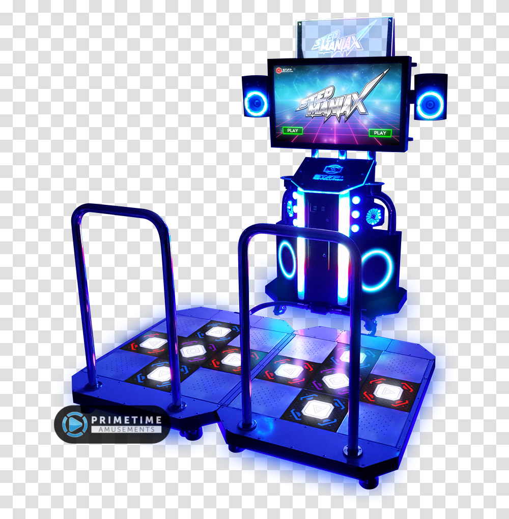 Step Maniax Video Arcade Dancing Game By Step Revolution Games, Robot, Light, Monitor, Screen Transparent Png