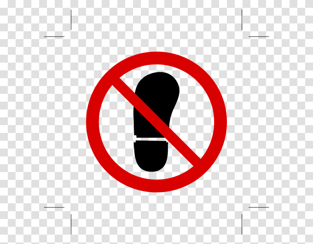 Step Walk Foot Print Prohibited Not Allowed Travis Scott Rodeo Logo, Sign, Road Sign, Stopsign Transparent Png