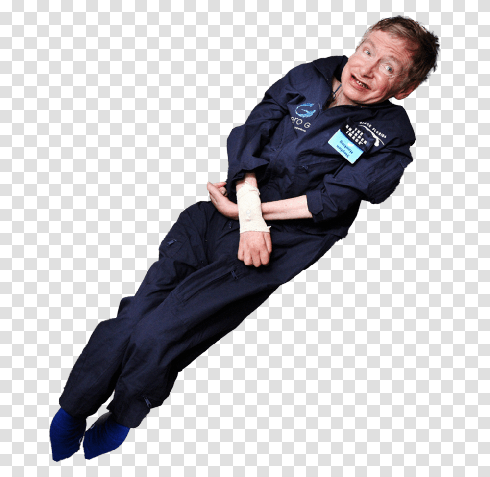 Stephen Hawking Zero Gravity Stephen Hawking No Background, Pants, Person, Sleeve Transparent Png