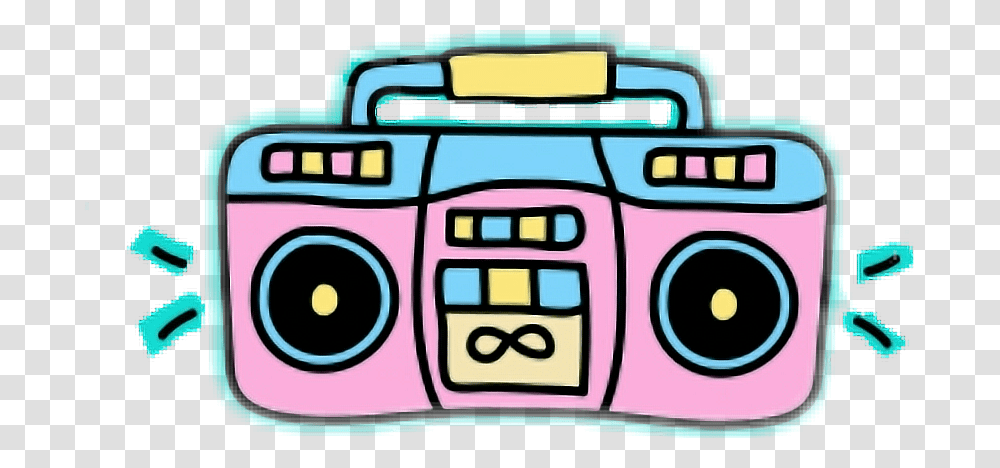 Stereo Rocknroll Boombox Ftestickers, Electronics, Tape Player, Radio, Cassette Player Transparent Png