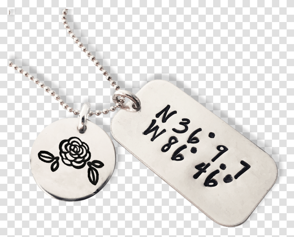 Sterling Mini Dog Tag Coordinate Necklace Locket, Pendant, Jewelry, Accessories, Accessory Transparent Png