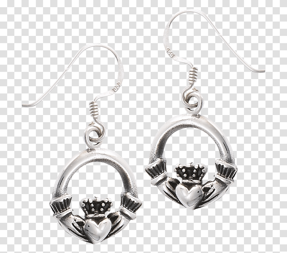 Sterling Silver Claddagh Circle Earrings Earrings, Accessories, Accessory, Jewelry Transparent Png