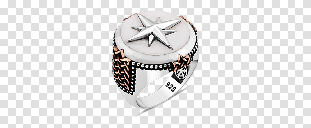 Sterling Silver Compass Mens Ring Kaan Art Titanium Ring, Helmet, Apparel, Drum Transparent Png