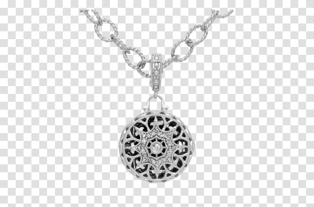 Sterling Silver Diamond Antique Locket Quarter Size, Pendant, Necklace, Jewelry, Accessories Transparent Png