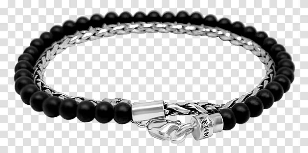 Sterling Silver Double Wrap Bracelet Black Matte Onyx Bracciale Croce Brosway Uomo, Jewelry, Accessories, Accessory, Chain Transparent Png