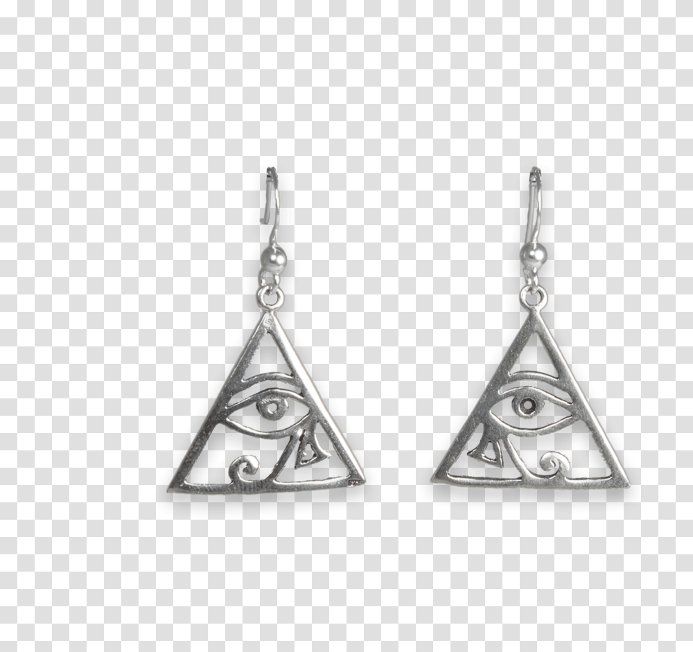 Sterling Silver Eye Of Horus Earrings Earrings, Accessories, Accessory, Jewelry, Triangle Transparent Png