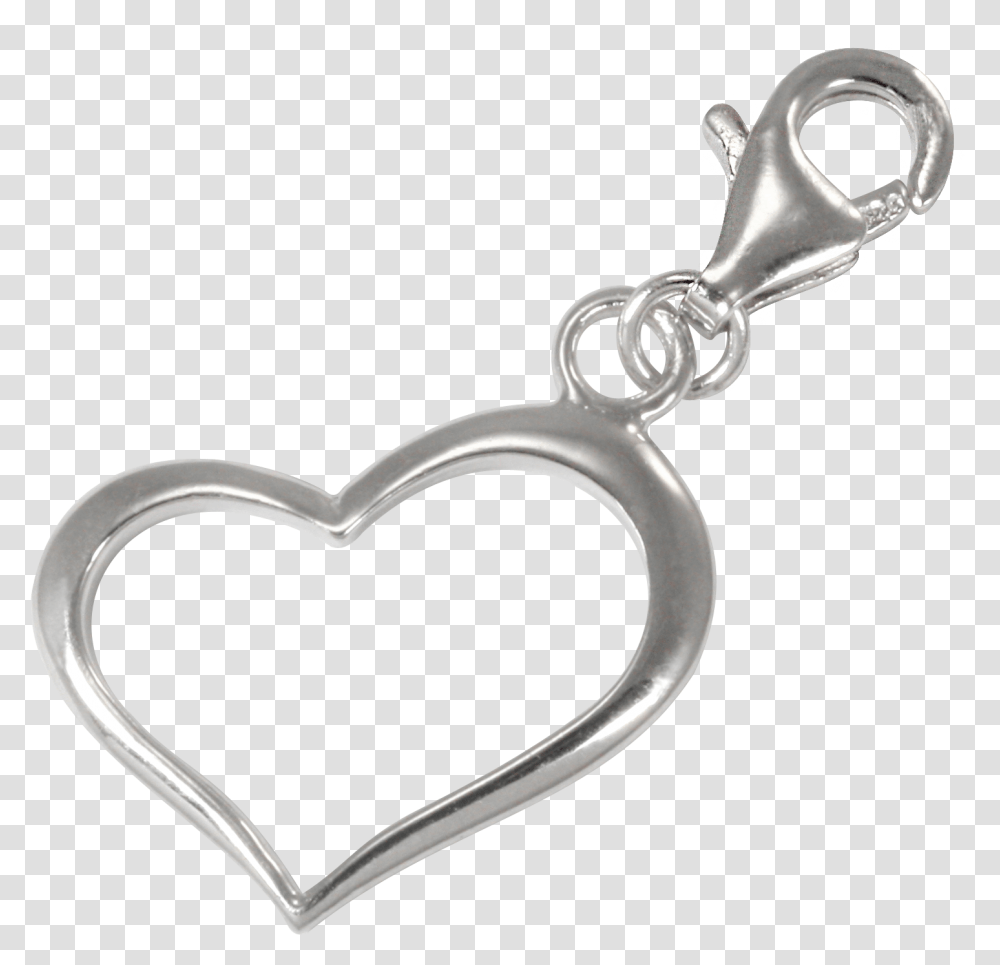 Sterling Silver Open Heart Clip Solid Transparent Png