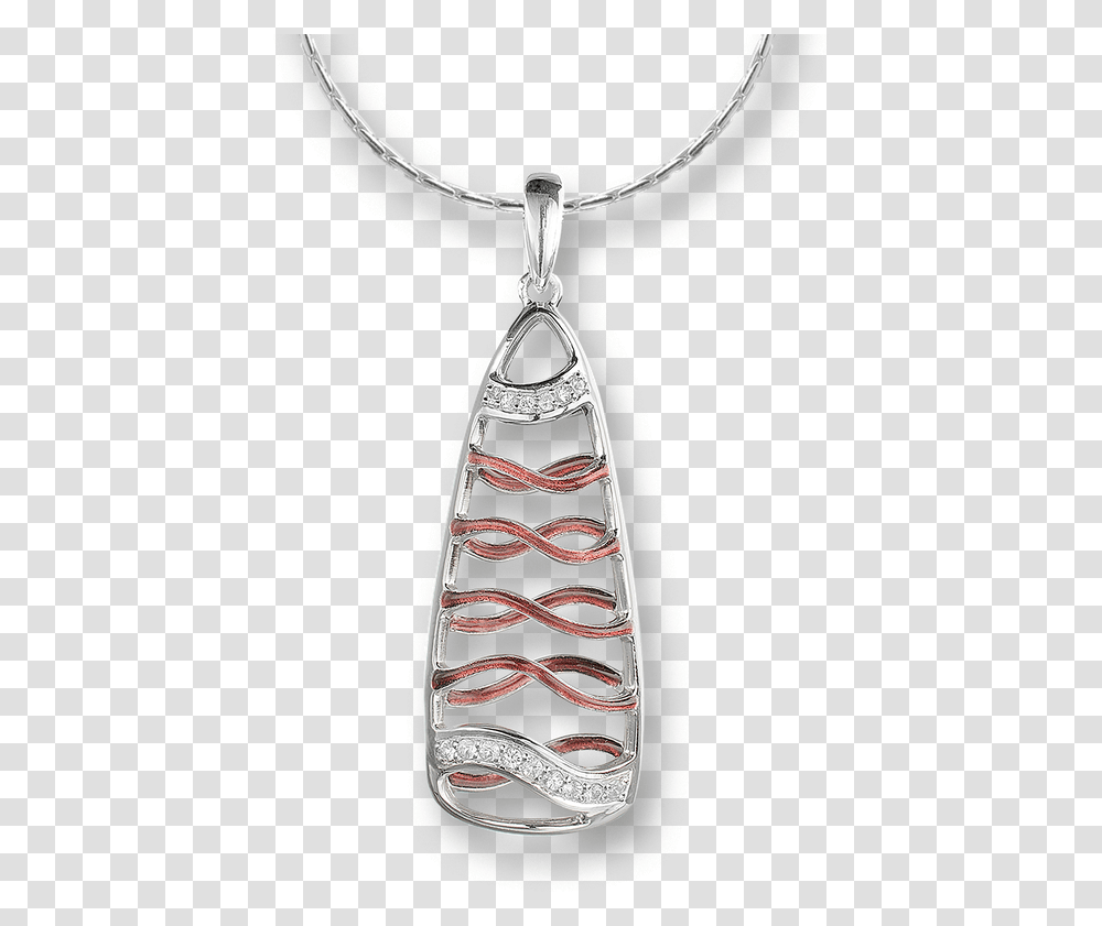 Sterling Silver Red Wave Necklace With White Sapphires, Pendant, Jewelry, Accessories, Accessory Transparent Png