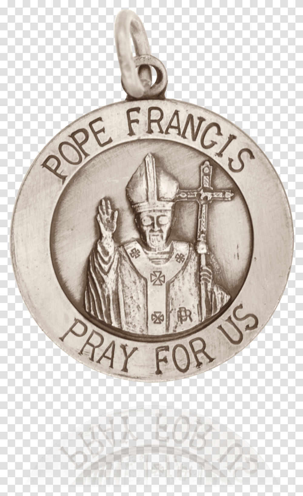 Sterling Silver Round Pope Francis Medallion Pendant, Logo, Trademark, Emblem Transparent Png