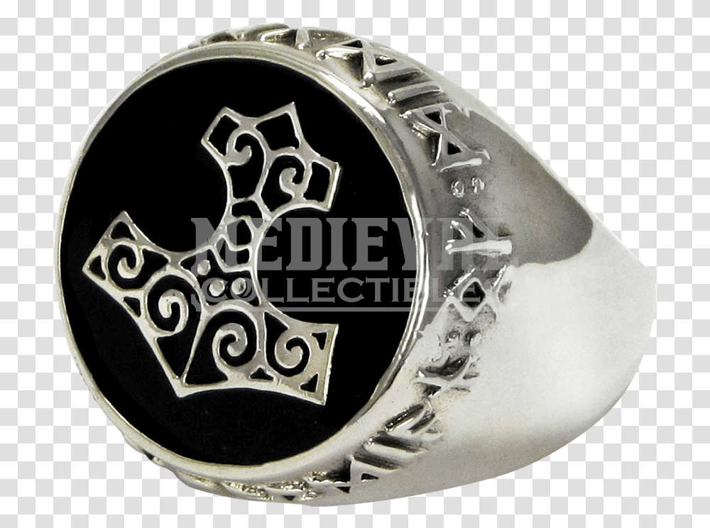 Sterling Silver Thors Hammer Signet Ring Thor's Hammer Signet Ring, Wristwatch, Logo, Trademark Transparent Png