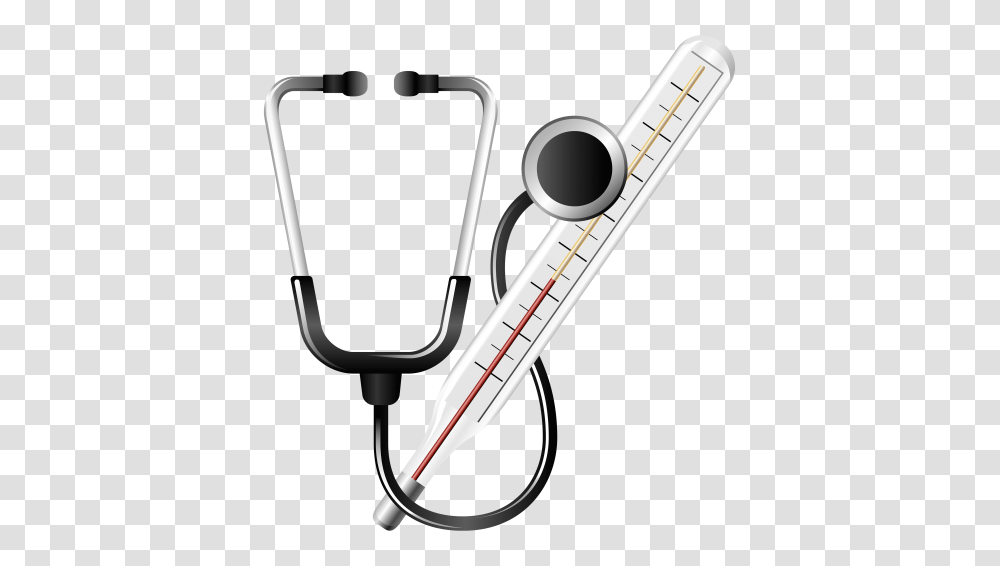 Stethoscope And Medical Thermometer, Cable, Racket Transparent Png