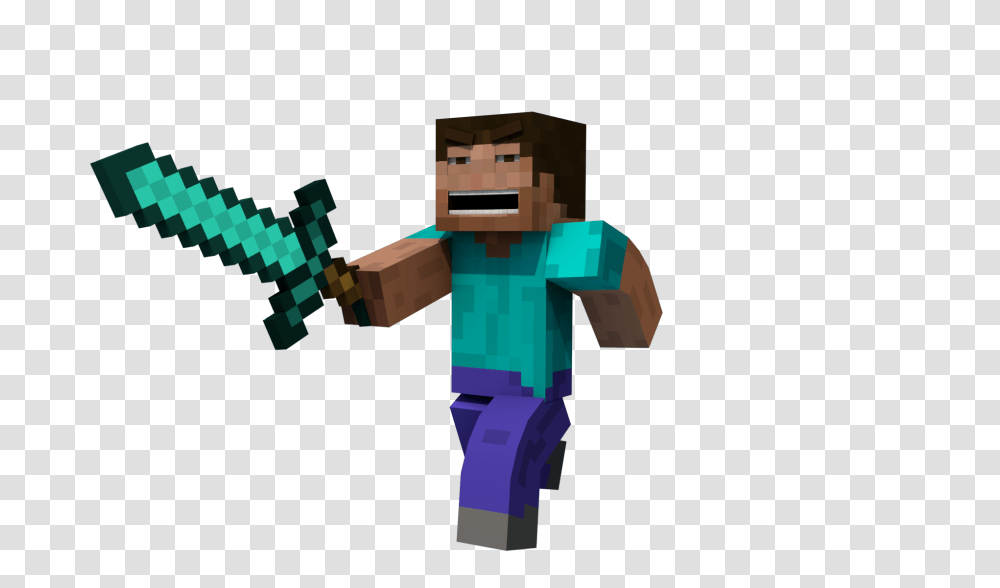 Steve And Diamond Sword, Toy, Minecraft Transparent Png