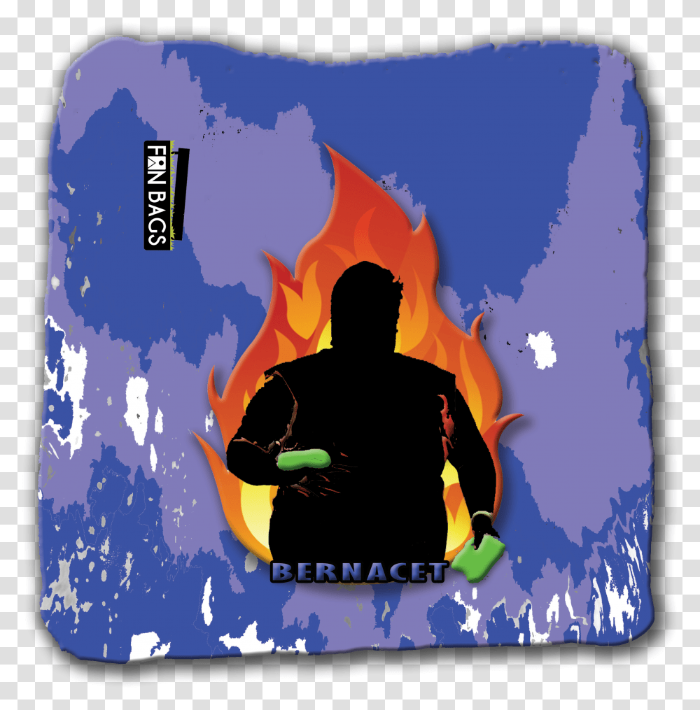 Steve Bernacet Pro Bags Blue Fire Fanbags Cornhole Kneeling, Person, Human, Disk, Dvd Transparent Png