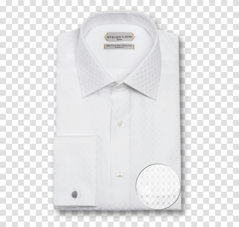Steven Land Mens White Button Cuff Sport Size Formal Wear, Apparel, Shirt, Dress Shirt Transparent Png