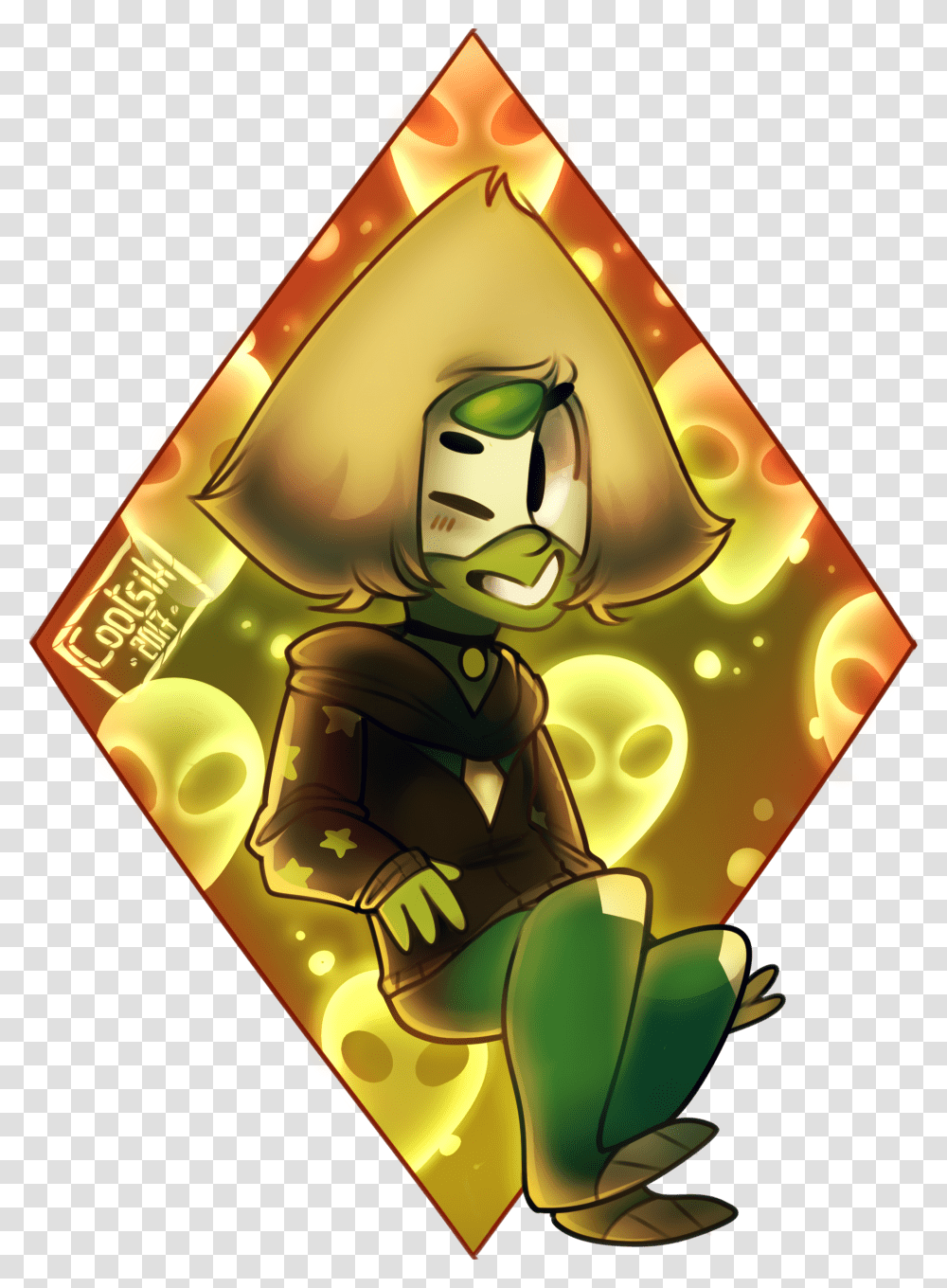 Steven Universe Fanart Peridot Cartoon, Helmet, Apparel, Elf Transparent Png