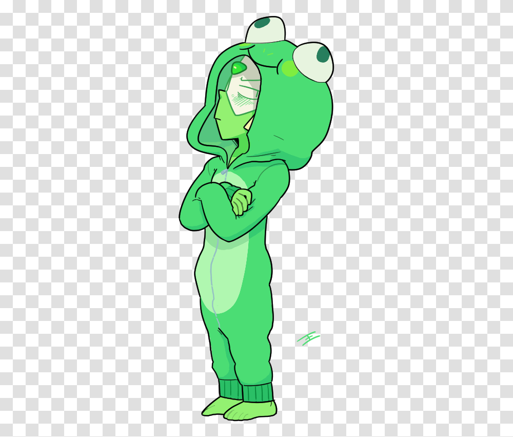 Steven Universe Peridot Pajamas, Green, Person, Hand, Alien Transparent Png