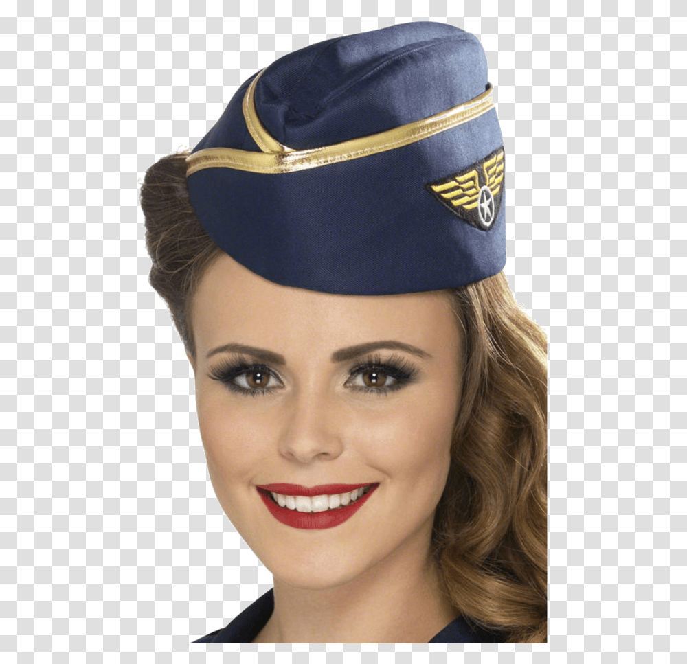 Stewardess Cap, Person, Head, Lipstick Transparent Png