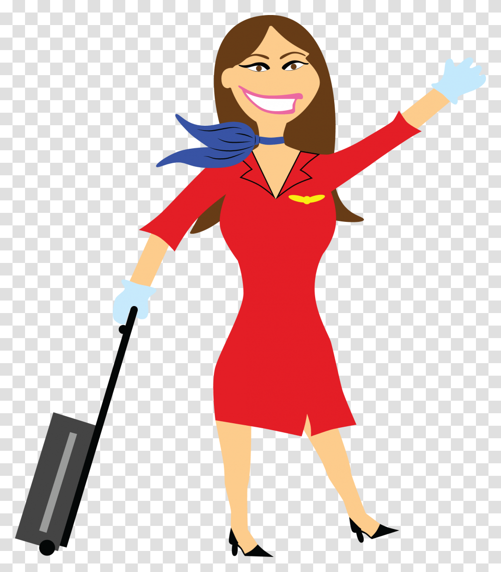 Stewardess Flight Attendant Clipart, Cape, Person, Costume Transparent Png