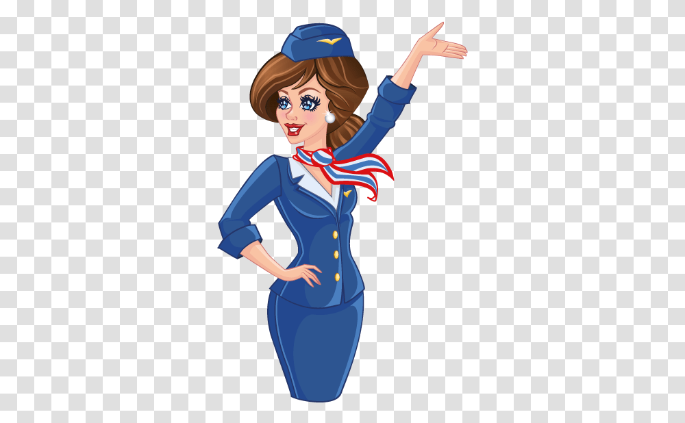Stewardess Flight Attendant Clipart, Costume, Person, Female Transparent Png