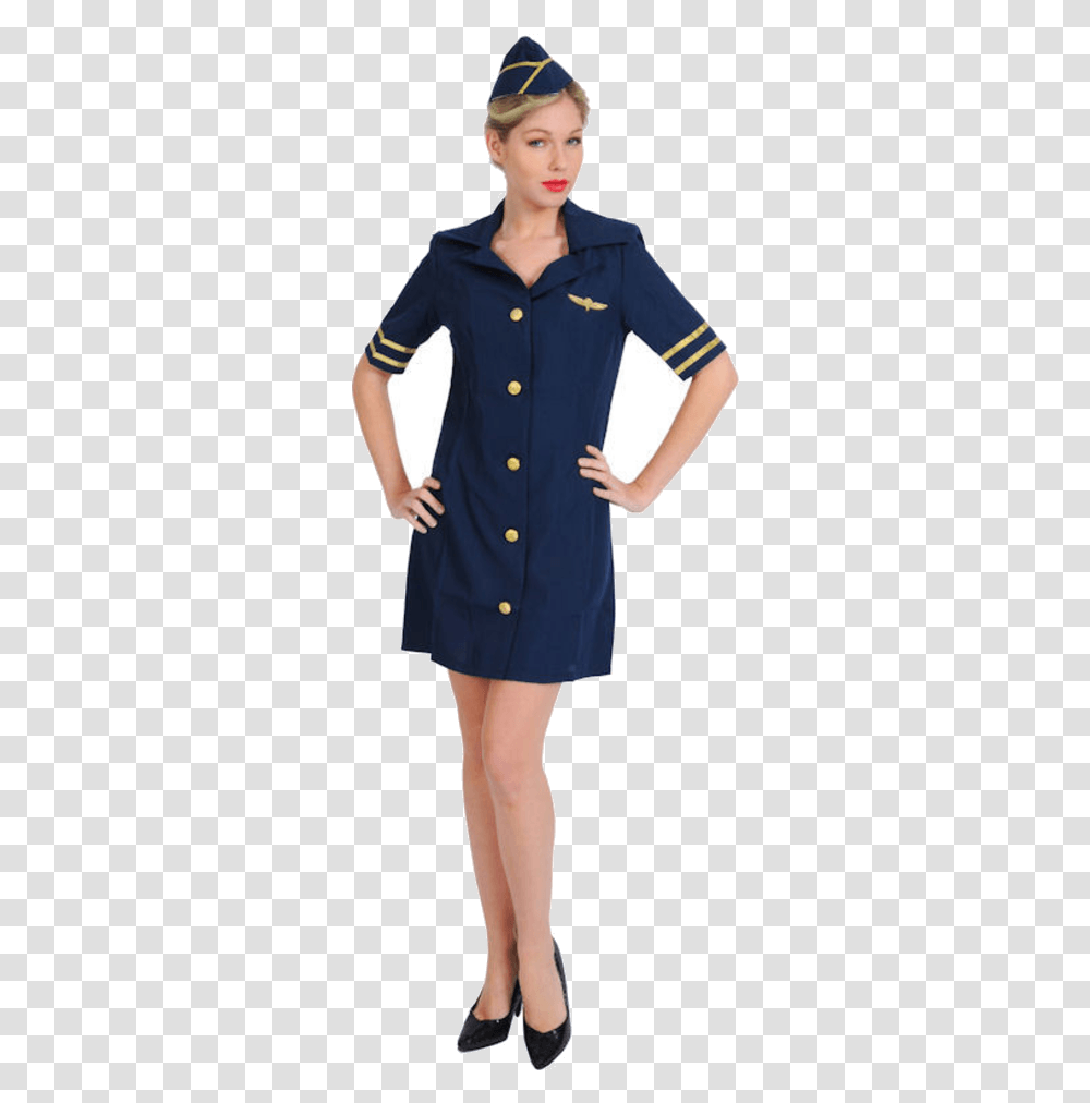 Stewardess Flight Attendant Costume, Person, Female, Coat Transparent Png