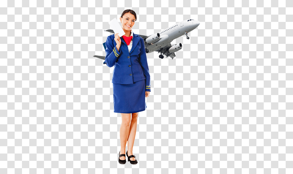 Stewardess Flight Steward Pictures With Airplane In Background, Coat, Clothing, Suit, Overcoat Transparent Png