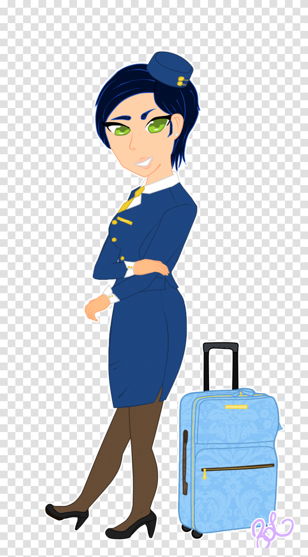 Stewardess, Person, Human, Luggage Transparent Png
