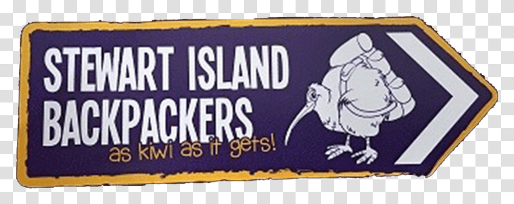 Stewart Island Backpackers Camping Accomodationtenting Cartoon, Kiwi Bird, Animal, Text, Passport Transparent Png