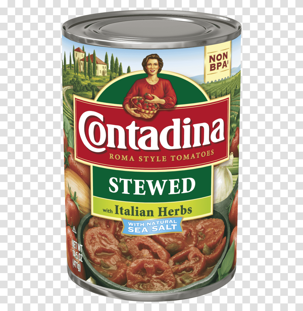 Stewed Tomatoes Contadina Tomato Paste Can, Person, Food, Plant, Tin Transparent Png