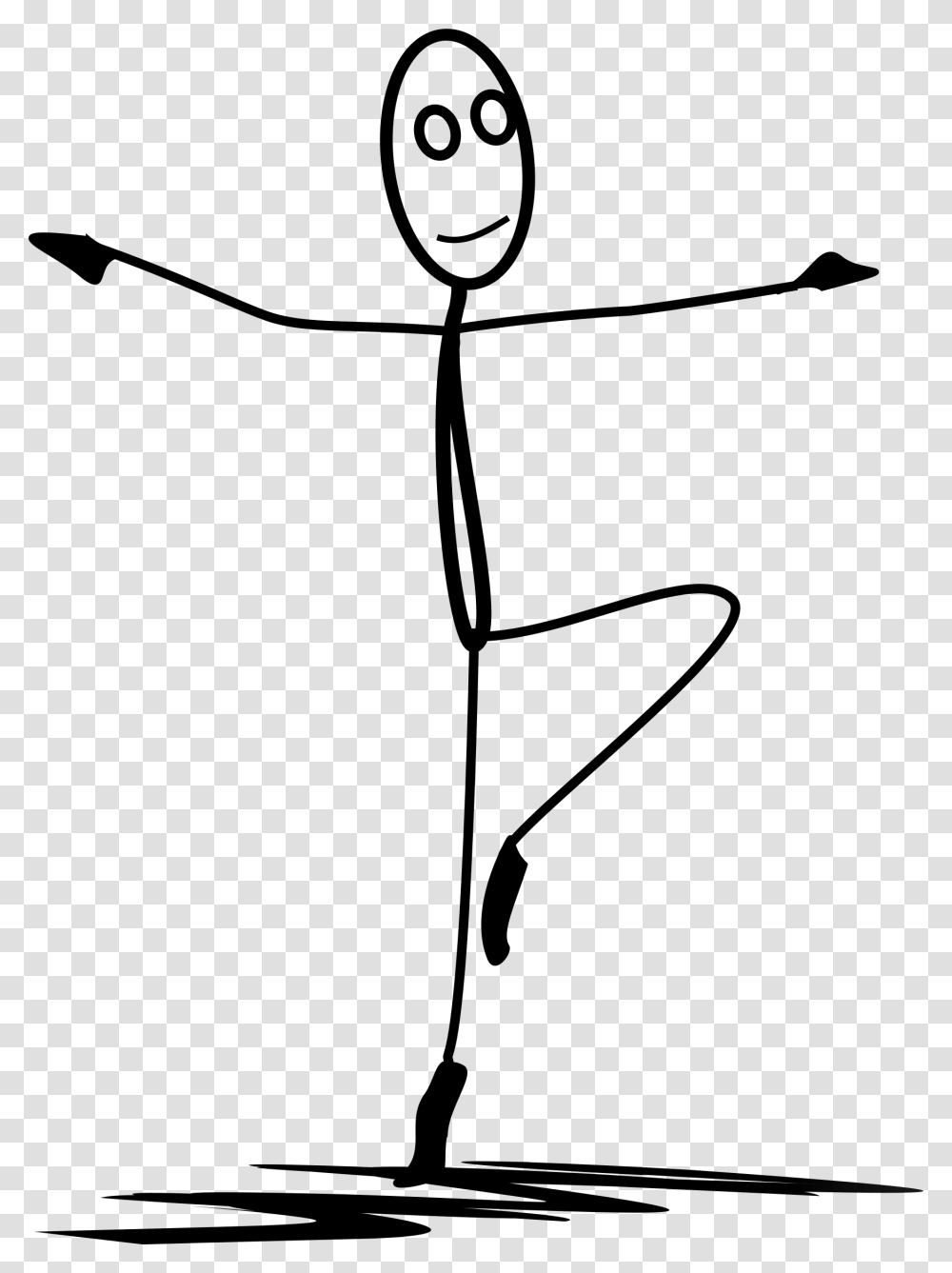 Stick Figure Ballet Dancer Stickman Dancing, Gray, World Of Warcraft Transparent Png
