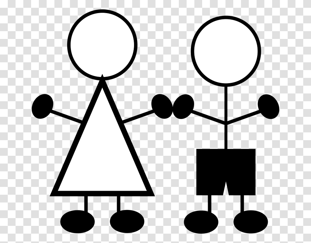 Stick Figure Boy And Girl Clipart, Triangle, Moon, Night, Astronomy Transparent Png
