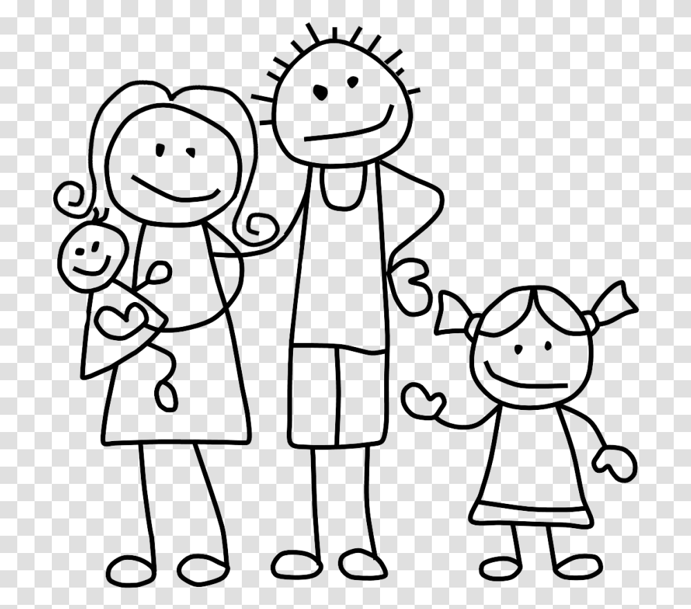 Stick Figure Family, Silhouette, Stencil, Crowd, Knight Transparent Png
