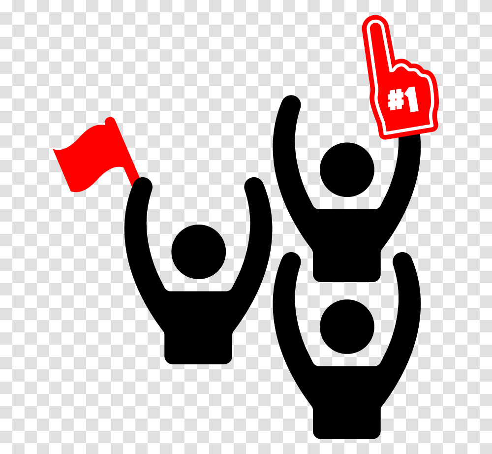 Stick Figure Image Of Fans Cheering, Stencil, Hand Transparent Png