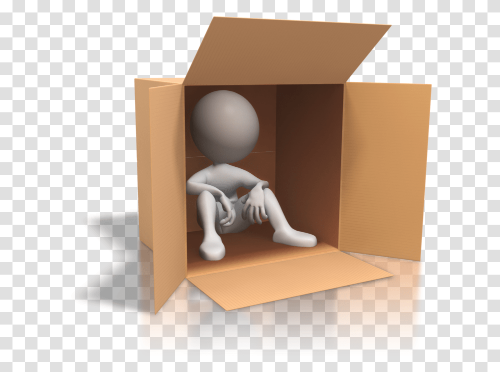 Stick Figure In A Box, Cardboard, Carton, Package Delivery Transparent Png