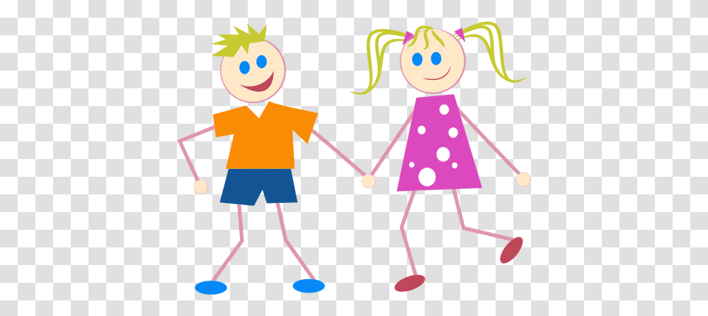 Stick Figure Kids In Colorful Clothes Vector Image, Hand, Coat, Apparel Transparent Png