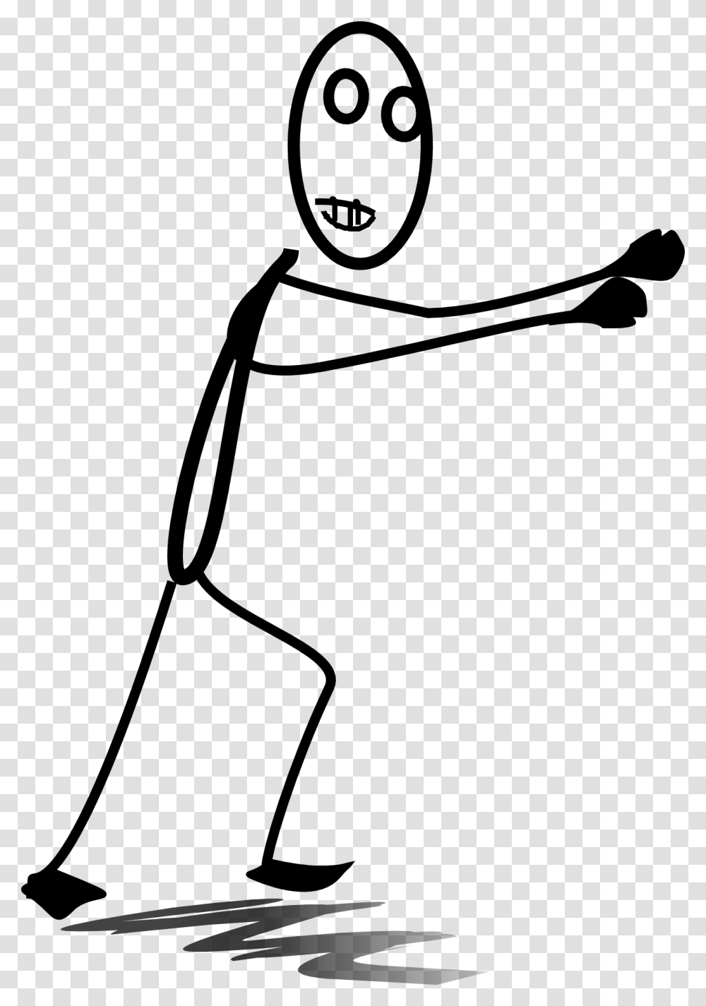 Stick Figure Pushing Stickman, Drawing, Doodle, Stencil Transparent Png