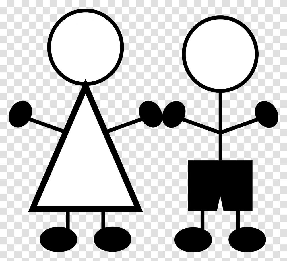 Stick Figureschildrengirlboyhold Hands, Triangle, Moon, Astronomy, Outdoors Transparent Png