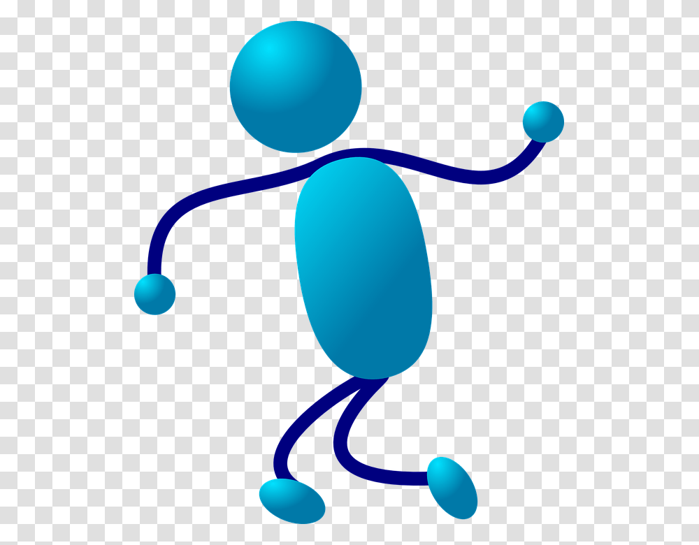 Stick Man Blue Man Step Run Figure Cartoon Blue Stick Figure, Cushion, Balloon, Headrest, Headphones Transparent Png