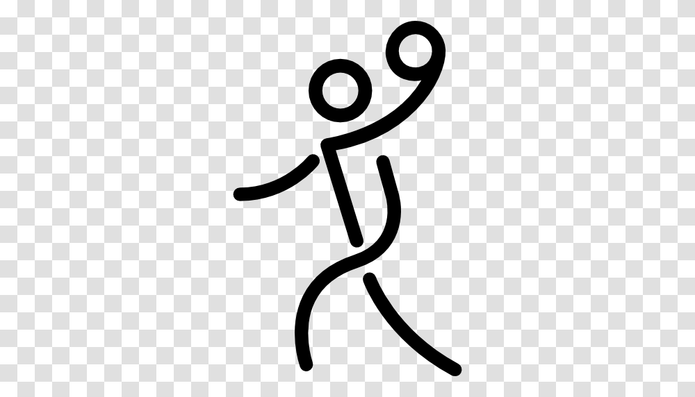 Stick Man Throwing A Ball, Stencil, Logo Transparent Png