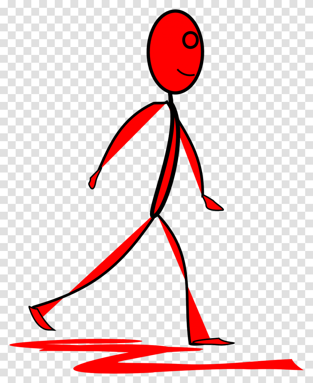 Stick Man Walking Clipart Red Stick Figure Guy, Outdoors, Nature, Mountain Transparent Png