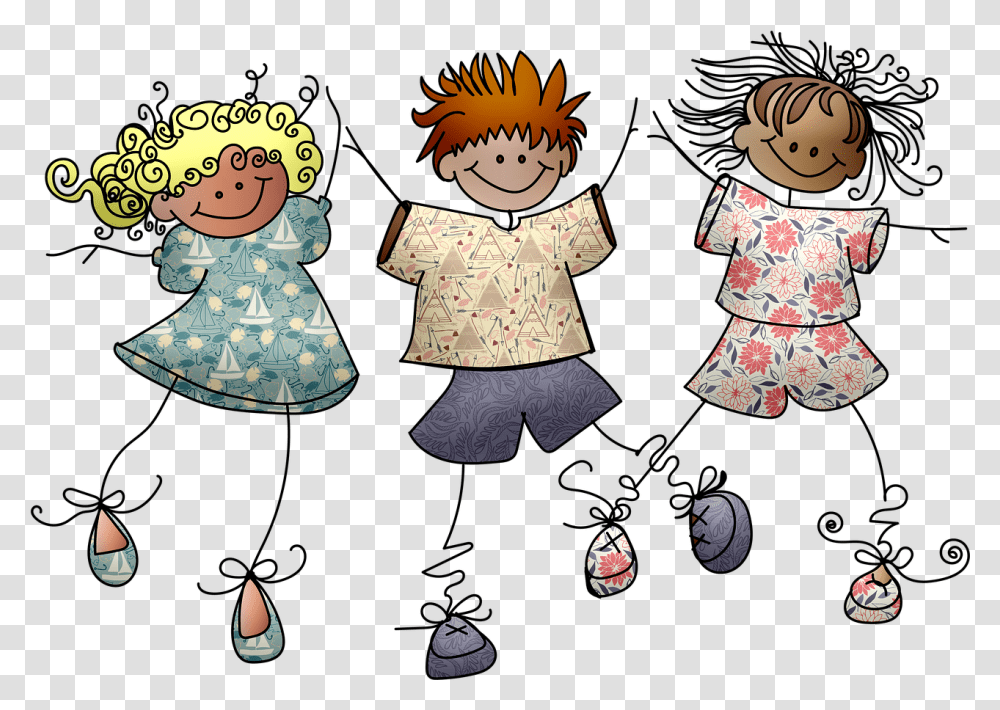 Stick People Children Kids School, Clothing, Apparel, Plant, Comics Transparent Png