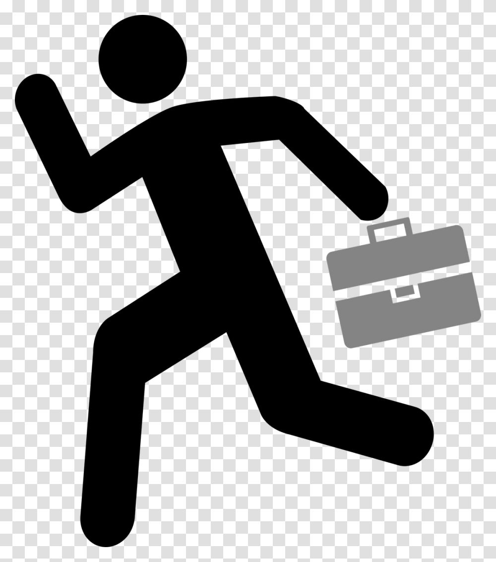 Stick Person Running Briefcase Free Picture Stickman With Briefcase, Bag Transparent Png
