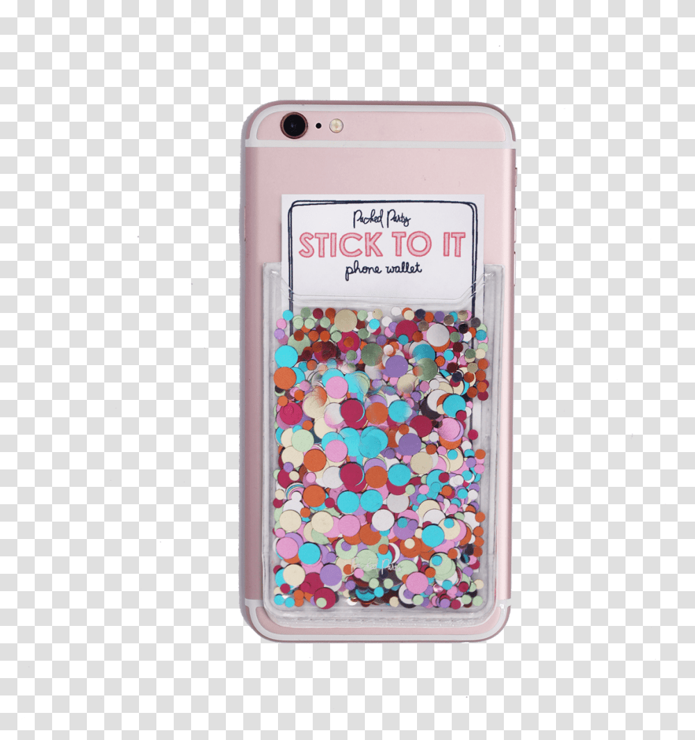 Stick To It Multi Confetti Phone Wallet Card Holder Stick On Case For Phone, Mobile Phone, Electronics, Cell Phone, Ipod Transparent Png