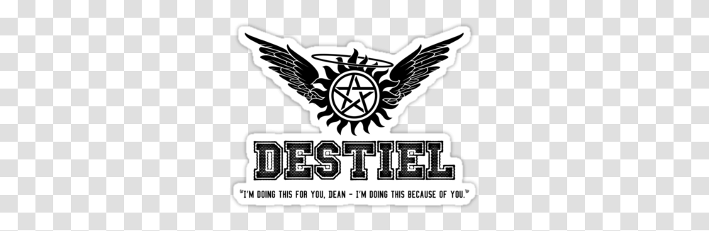 Sticker 375x360 Castiel, Symbol, Emblem, Logo, Trademark Transparent Png