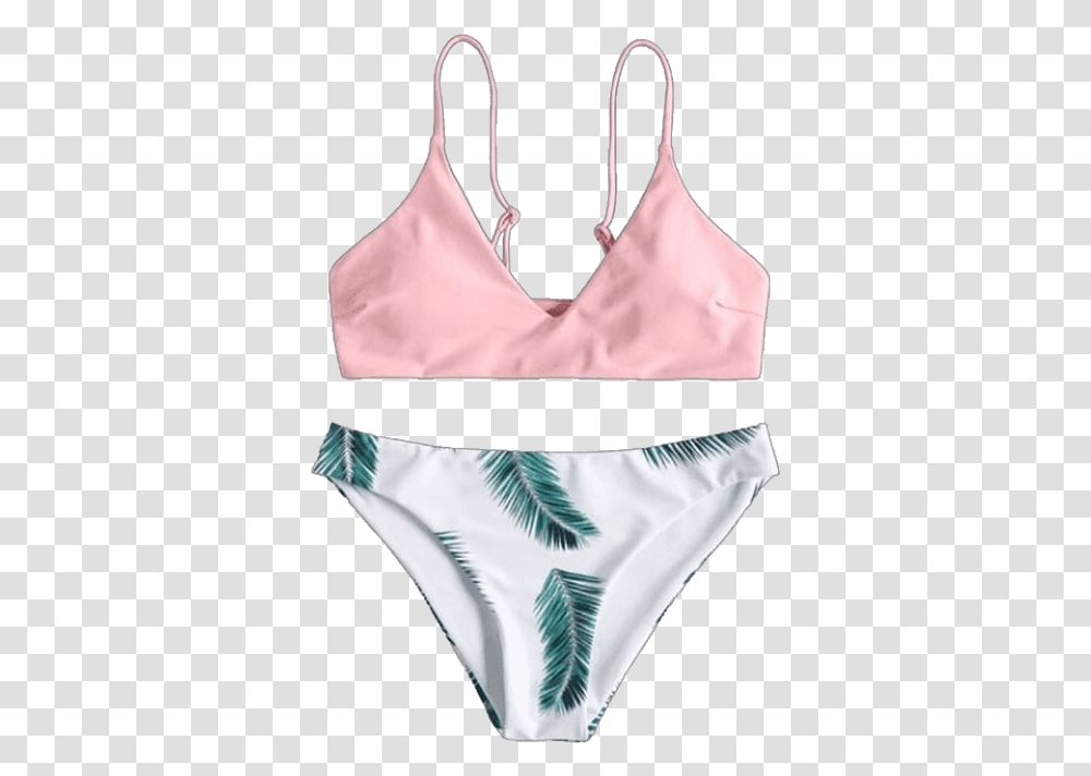 Sticker Aesthetic Bikini Palmtree Bathing Pink Bathing Suit Aesthetic, Clothing, Apparel, Lingerie, Underwear Transparent Png
