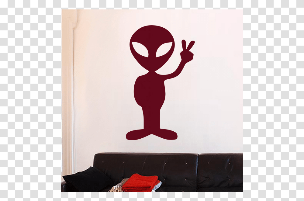 Sticker Alien Extra Terrestre Peace Alien, Couch, Furniture, Living Room, Indoors Transparent Png